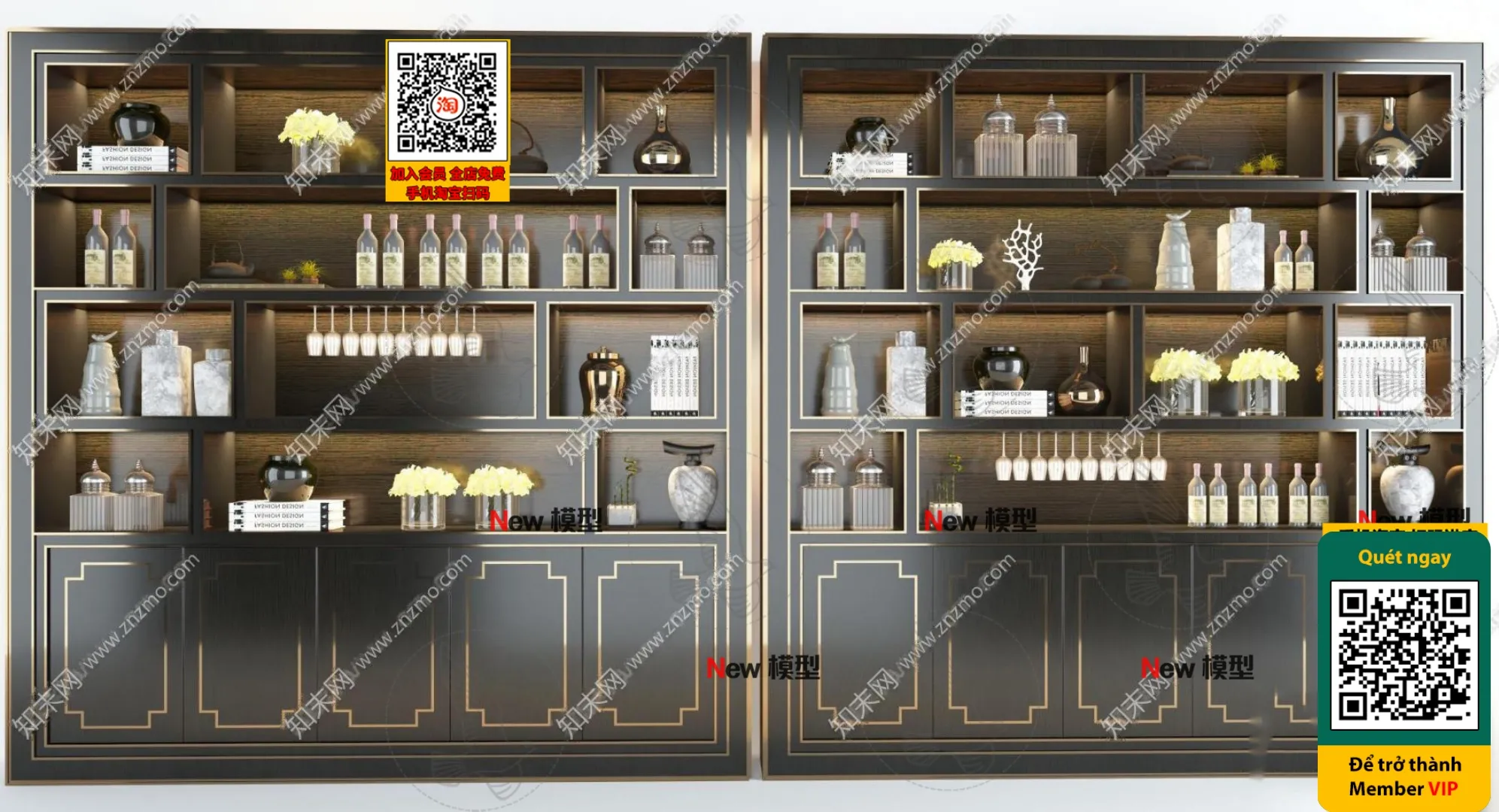 DECOR HELPER - INTERIOR - WINE SHOP - VRAY / CORONA - 3D MODEL - 6189