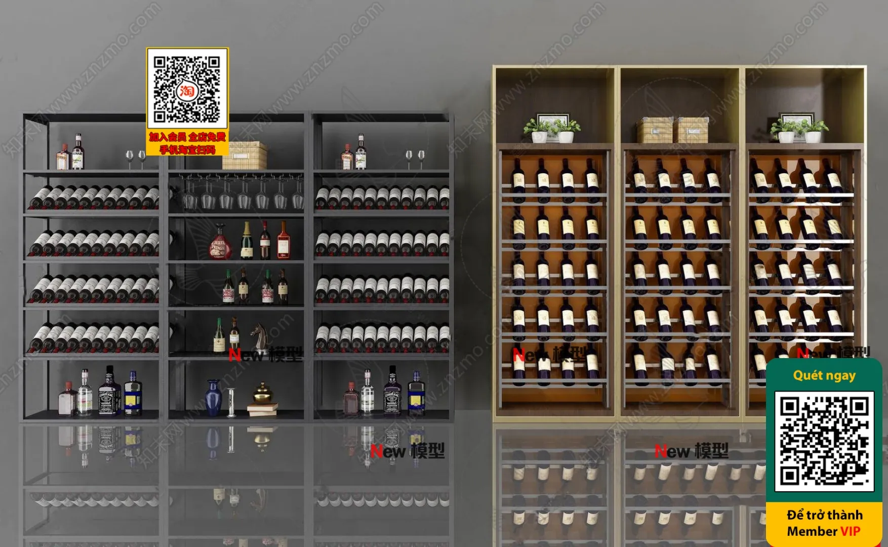 DECOR HELPER - INTERIOR - WINE SHOP - VRAY / CORONA - 3D MODEL - 6191