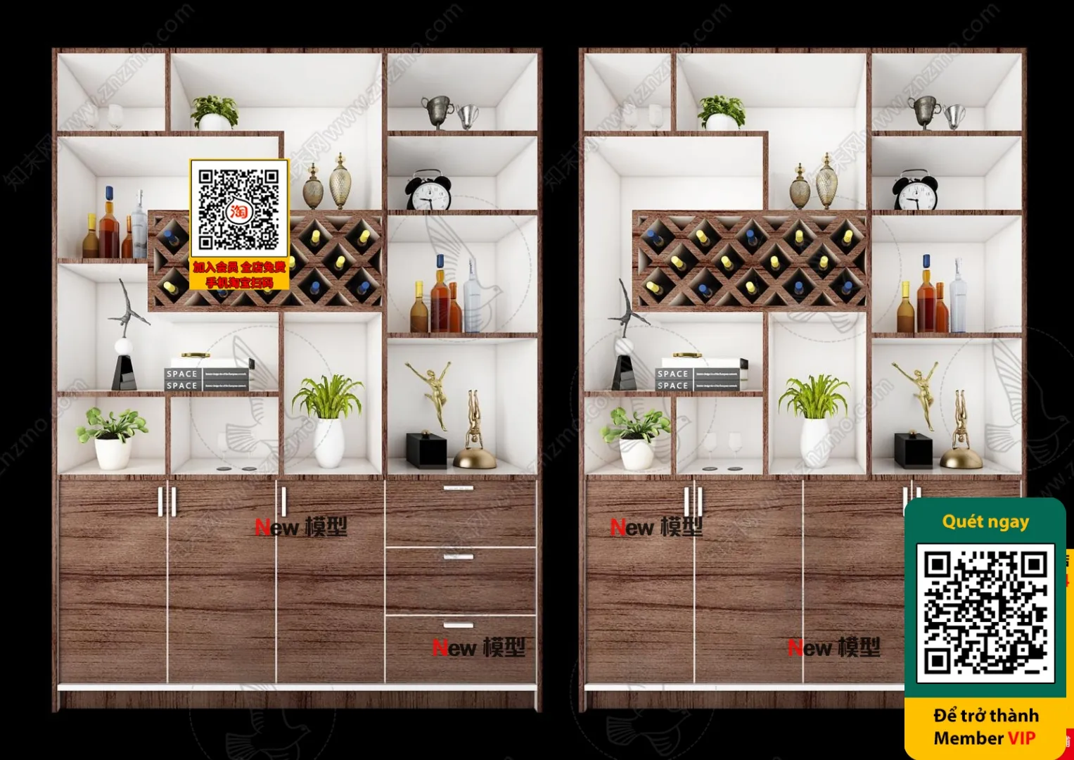 DECOR HELPER - INTERIOR - WINE SHOP - VRAY / CORONA - 3D MODEL - 6193