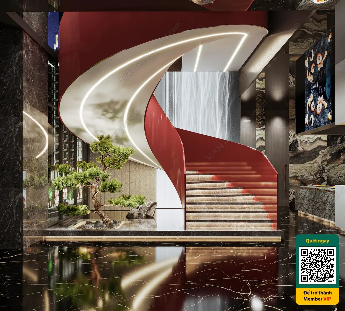 DECOR HELPER - STAIR - VRAY / CORONA - 3D MODEL - 4165