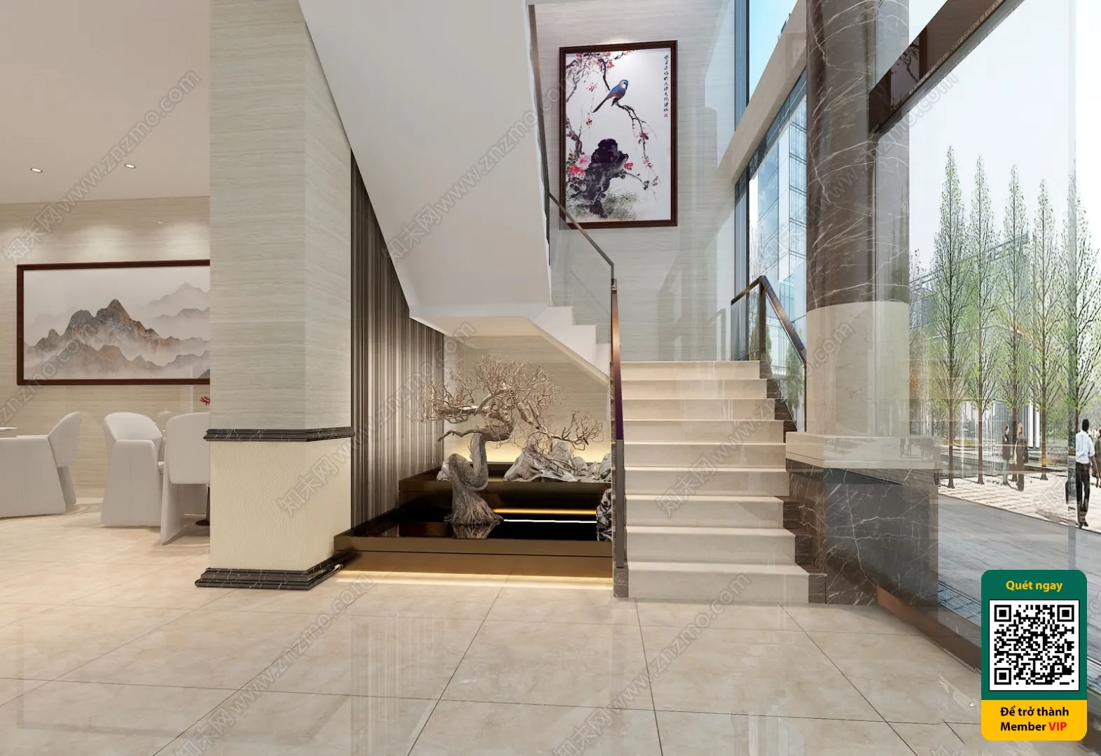 DECOR HELPER - STAIR - VRAY / CORONA - 3D MODEL - 4168