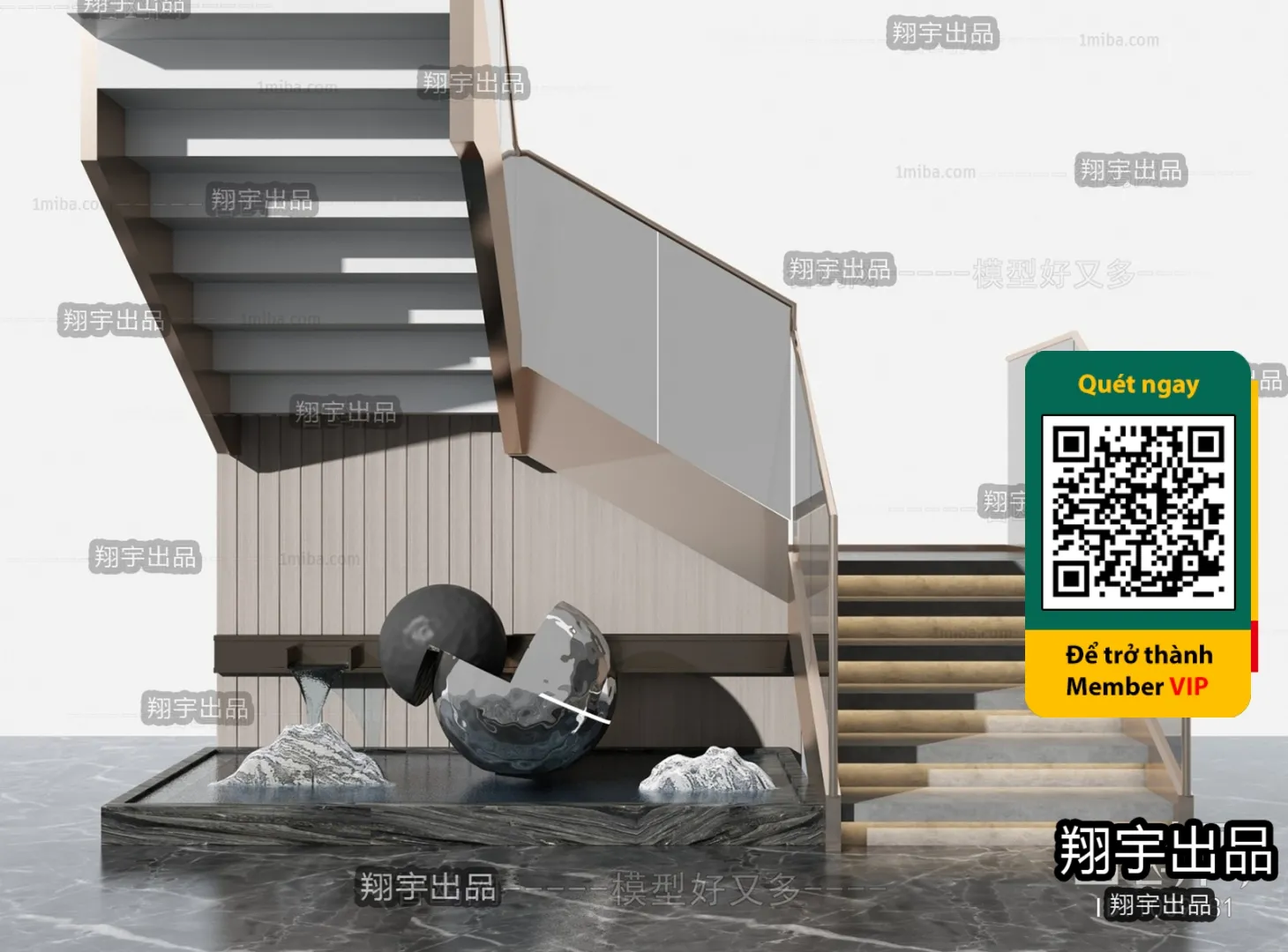 DECOR HELPER - STAIR - VRAY / CORONA - 3D MODEL - 4480