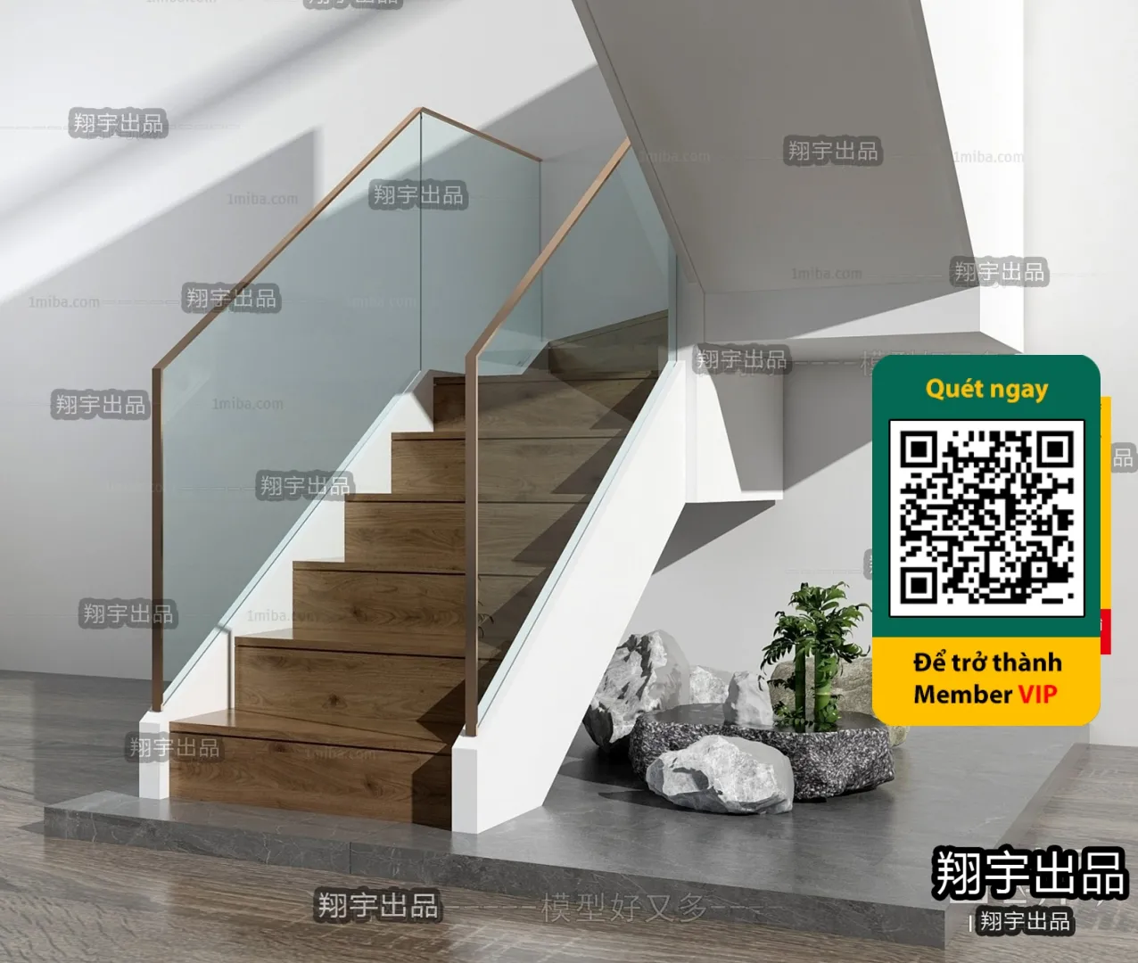 DECOR HELPER - STAIR - VRAY / CORONA - 3D MODEL - 4484