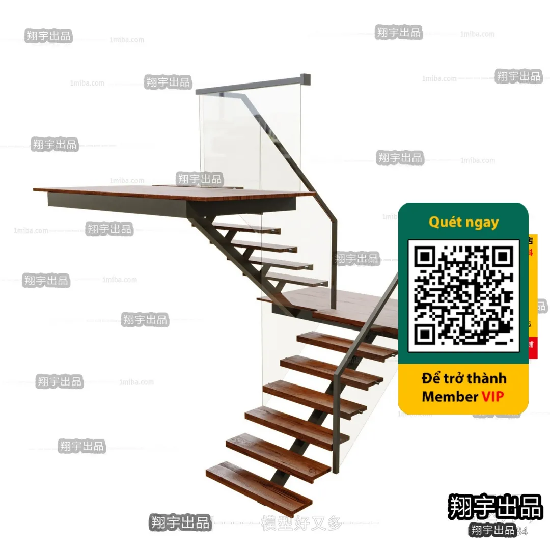 DECOR HELPER - STAIR - VRAY / CORONA - 3D MODEL - 4485