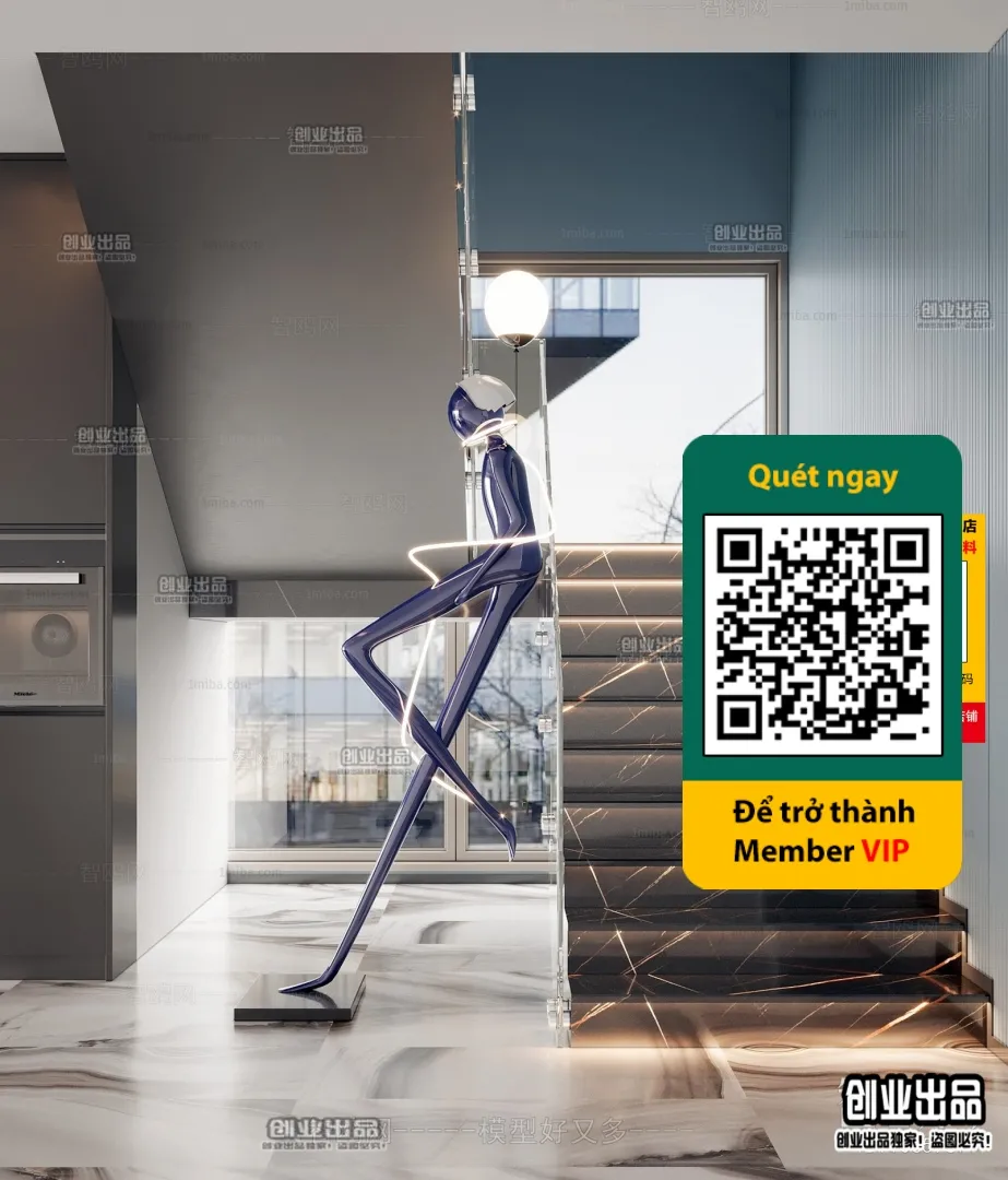 DECOR HELPER - STAIR - VRAY / CORONA - 3D MODEL - 4486