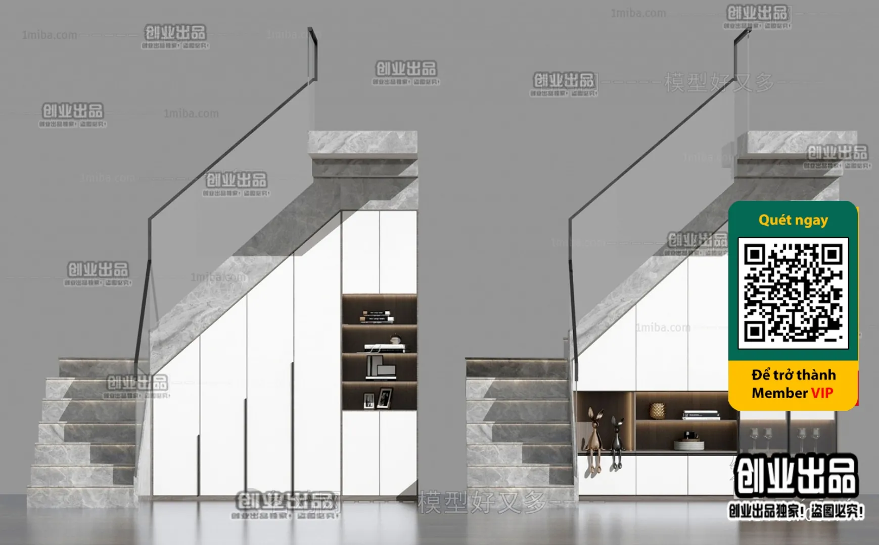 DECOR HELPER - STAIR - VRAY / CORONA - 3D MODEL - 4487