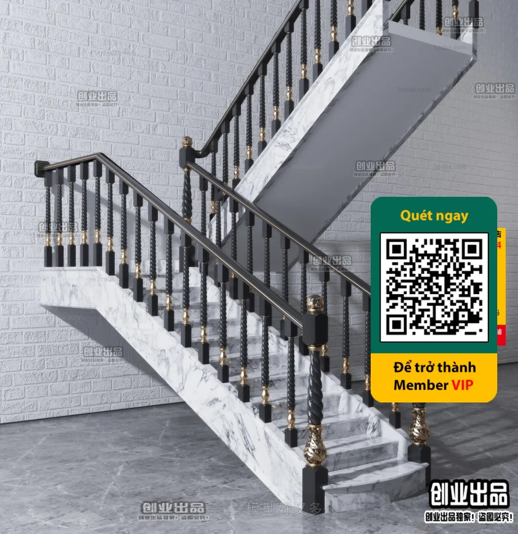 DECOR HELPER - STAIR - VRAY / CORONA - 3D MODEL - 4488