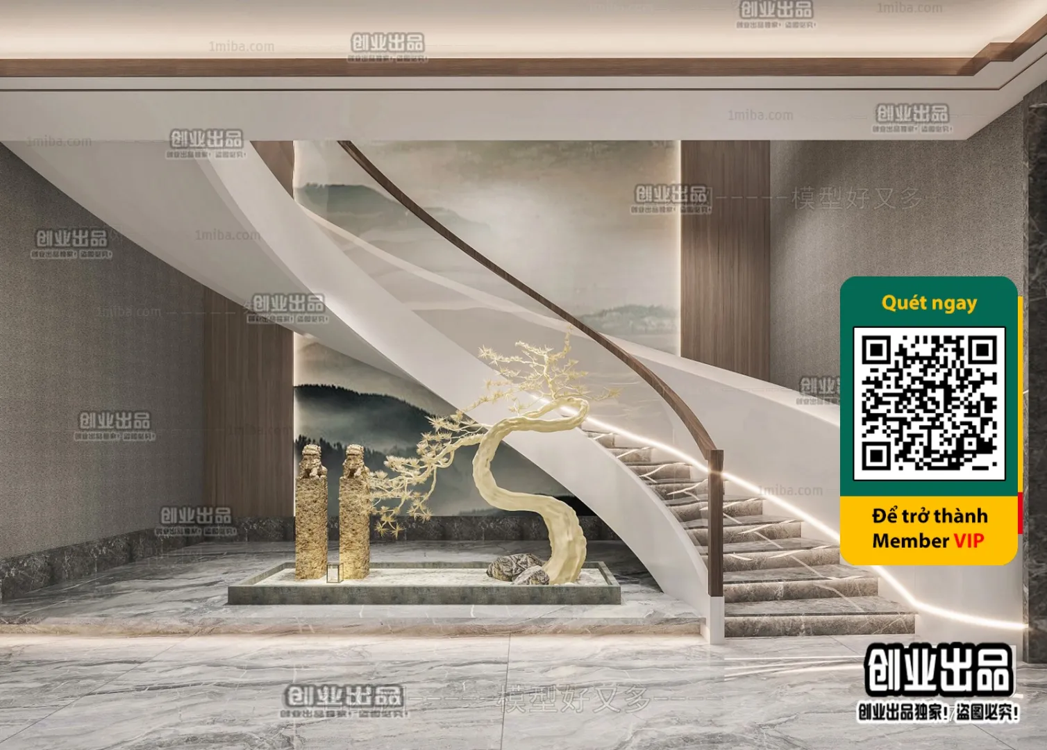 DECOR HELPER - STAIR - VRAY / CORONA - 3D MODEL - 4492