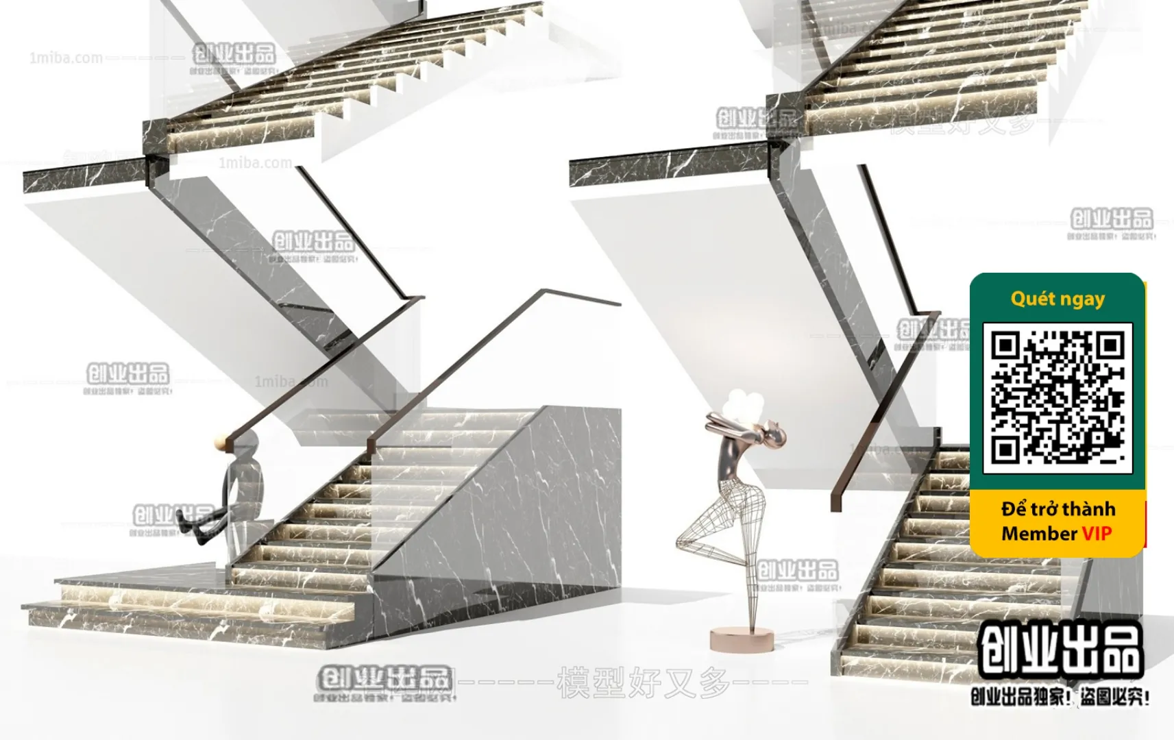 DECOR HELPER - STAIR - VRAY / CORONA - 3D MODEL - 4493