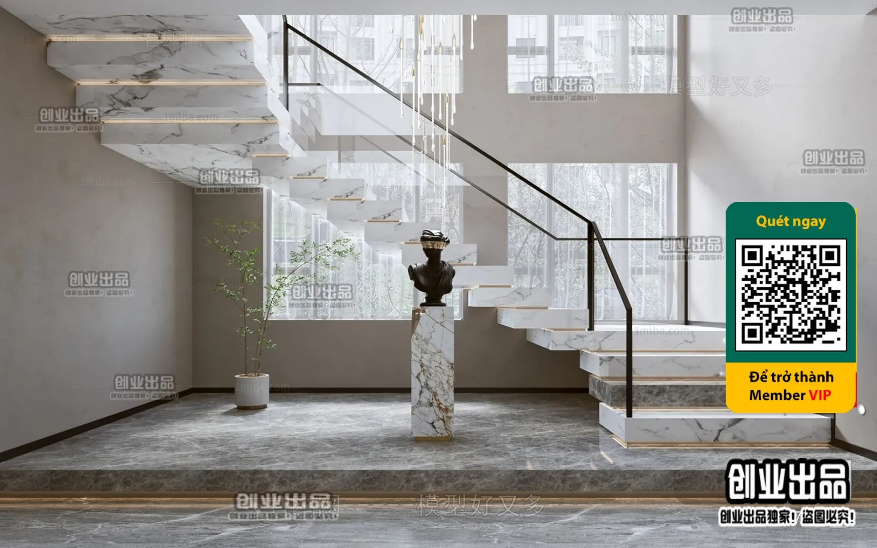 DECOR HELPER - STAIR - VRAY / CORONA - 3D MODEL - 4496