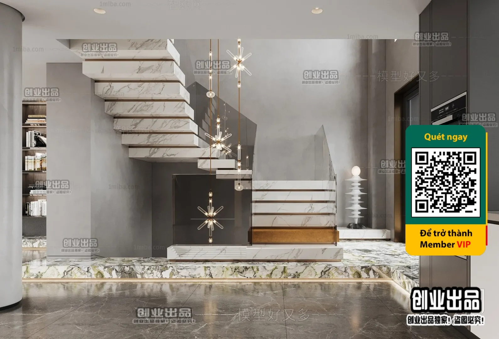 DECOR HELPER - STAIR - VRAY / CORONA - 3D MODEL - 4497