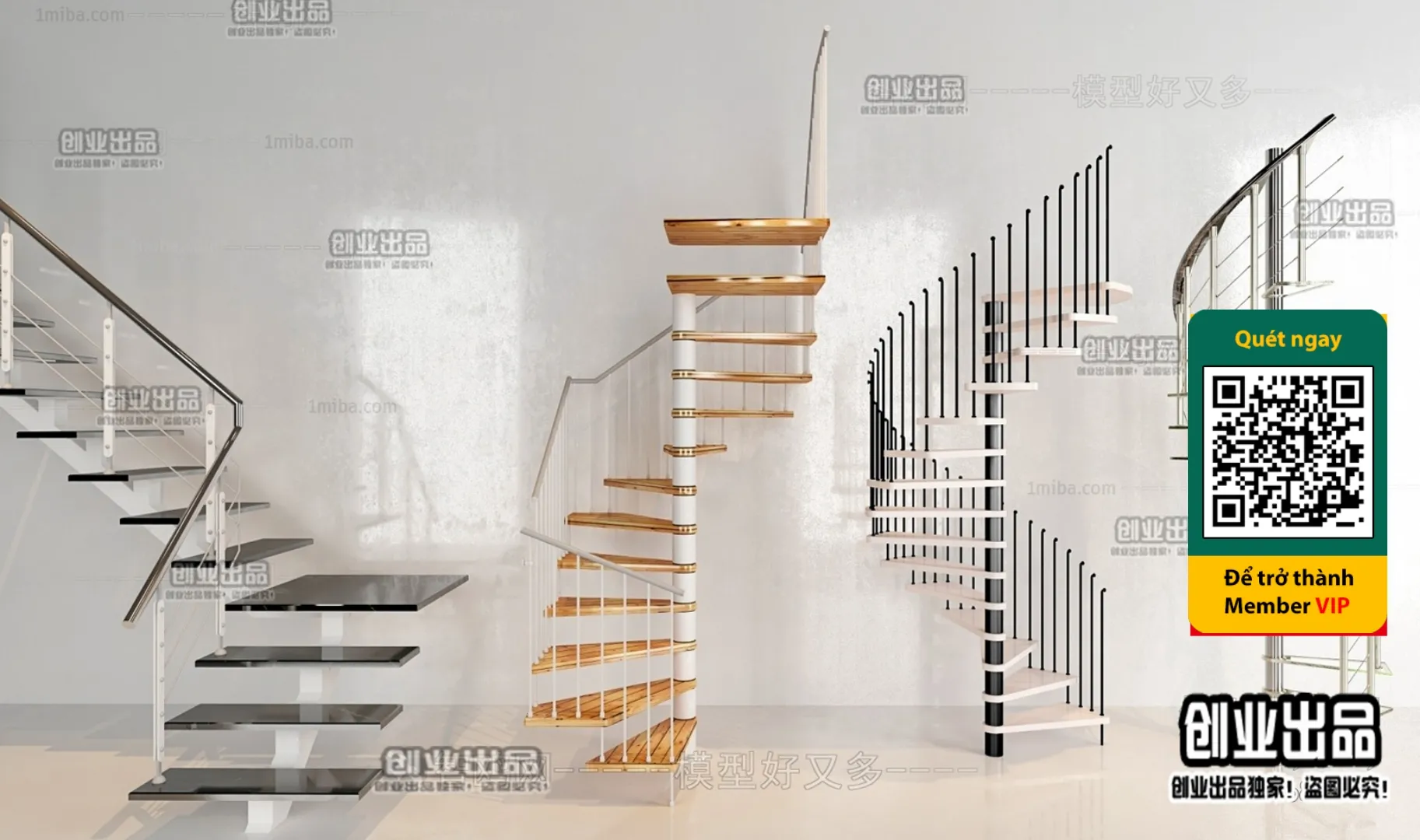 DECOR HELPER - STAIR - VRAY / CORONA - 3D MODEL - 4500
