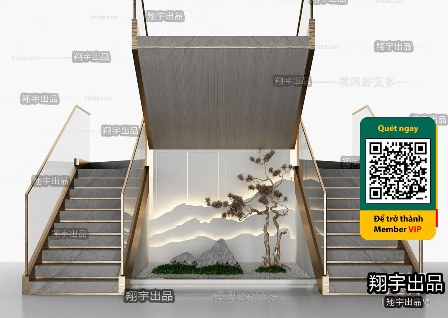 DECOR HELPER - STAIR - VRAY / CORONA - 3D MODEL - 4502