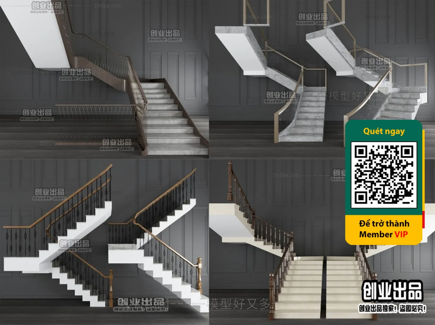 DECOR HELPER - STAIR - VRAY / CORONA - 3D MODEL - 4505