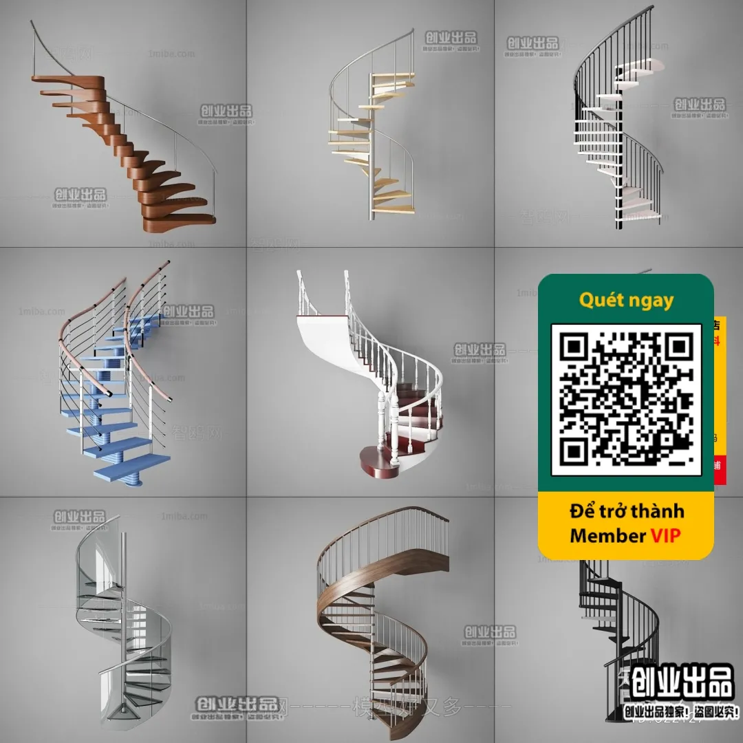 DECOR HELPER - STAIR - VRAY / CORONA - 3D MODEL - 4506