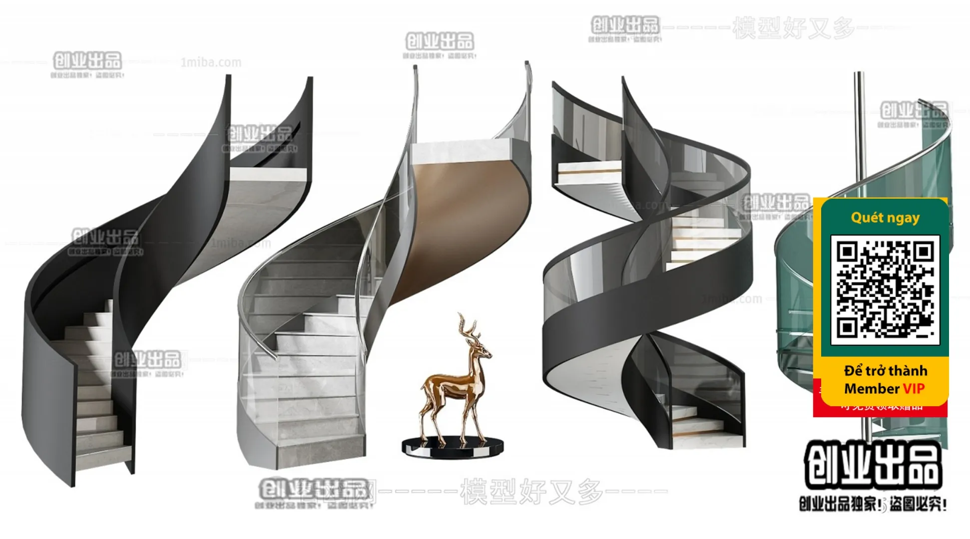 DECOR HELPER - STAIR - VRAY / CORONA - 3D MODEL - 4514
