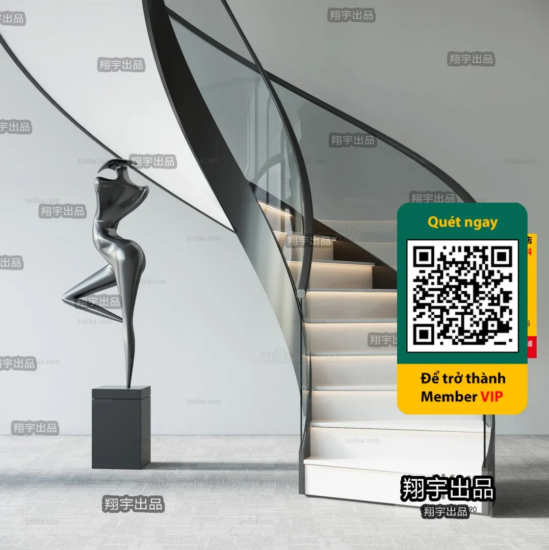 DECOR HELPER - STAIR - VRAY / CORONA - 3D MODEL - 4520