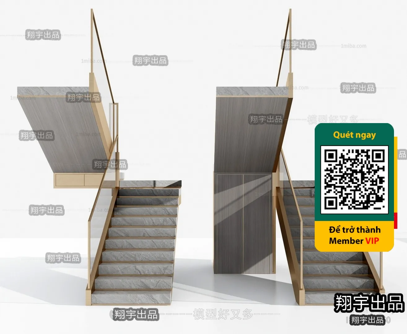 DECOR HELPER - STAIR - VRAY / CORONA - 3D MODEL - 4521
