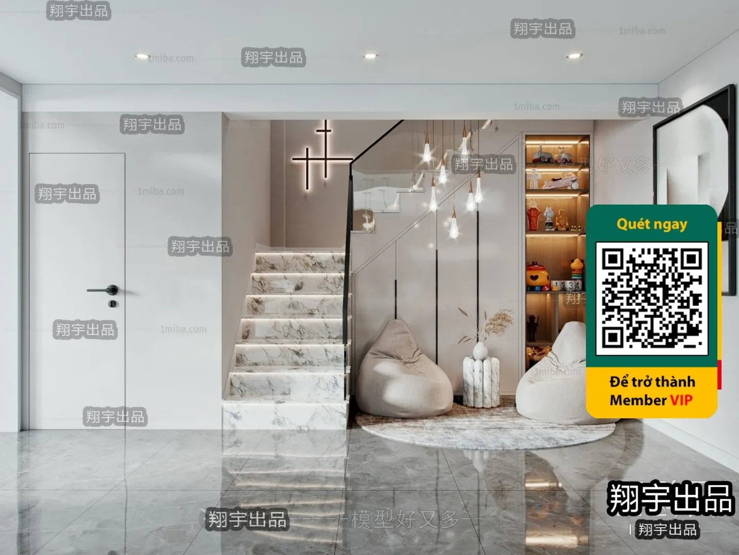 DECOR HELPER - STAIR - VRAY / CORONA - 3D MODEL - 4522