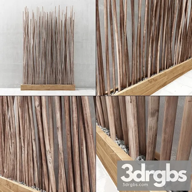decor of the branches with pebbles 3D Model Download