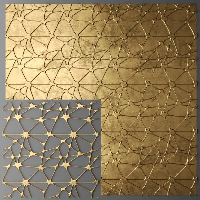 Decor. Panel. Lattice Gold 3D Model