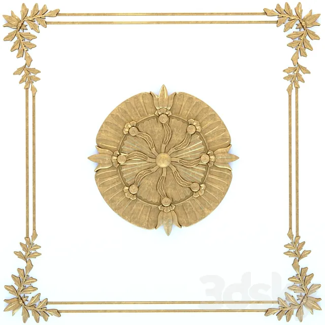 Decor. Power socket. Stucco molding. 3D Model