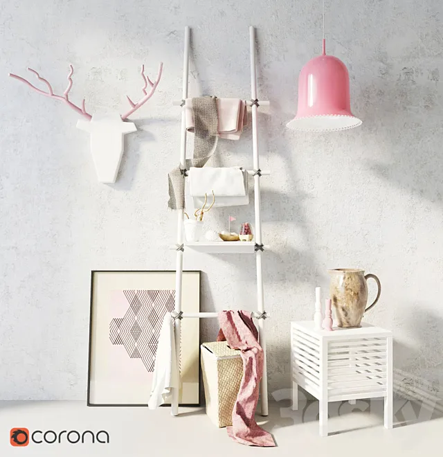decor san site + Ladder-hanger 3D Model