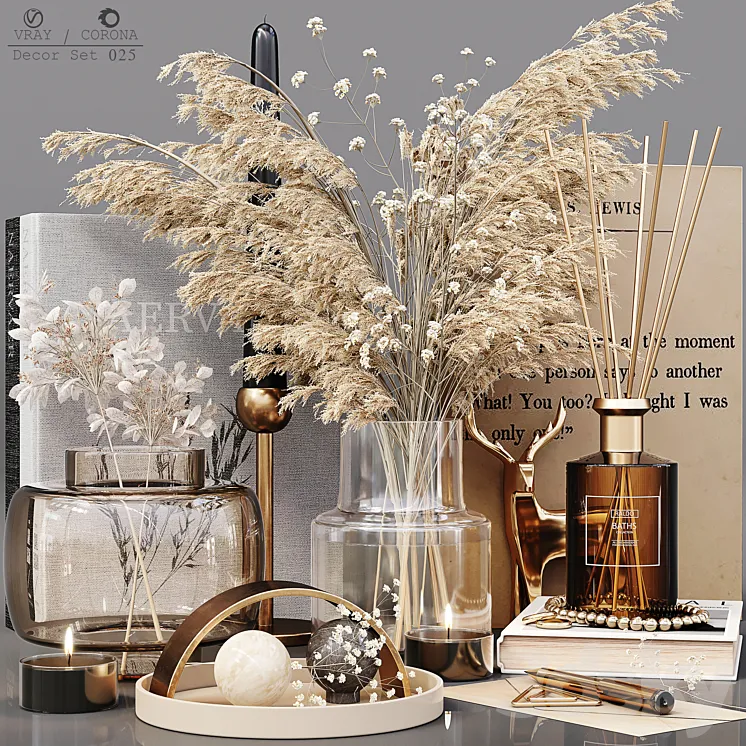 Decor Set 025 3D Model Free Download