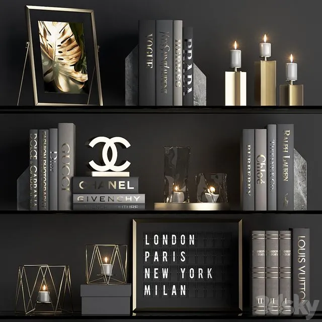 DECOR SET 04 (black) 3D Model