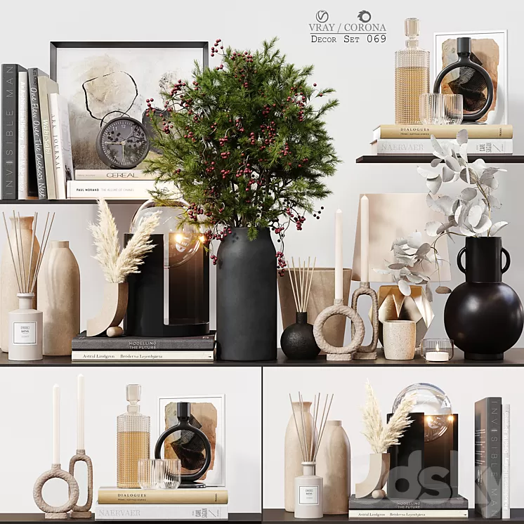 Decor Set 069 3D Model Free