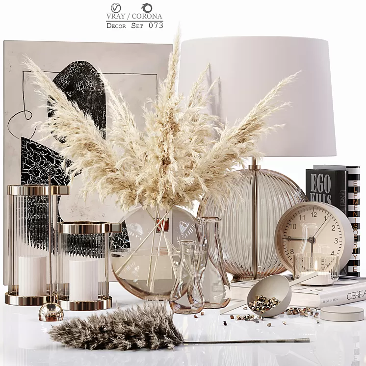 Decor Set 073 3D Model Free