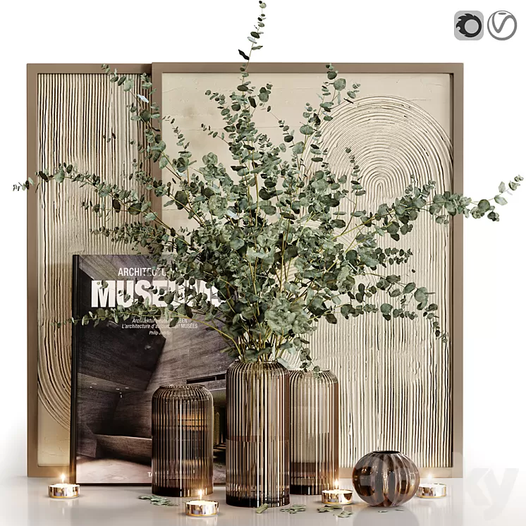 Decor set 35 Eucalyptus 3D Model