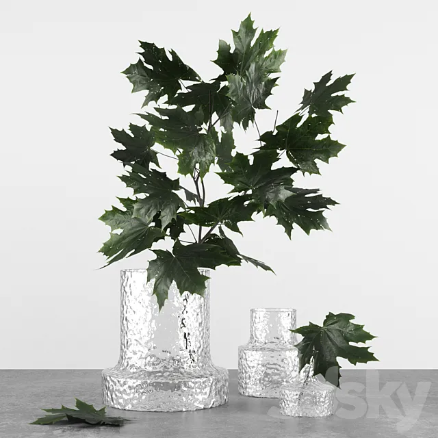 Decor set 8 witn vases by Scruf Glasbruk & Maple 3DModel