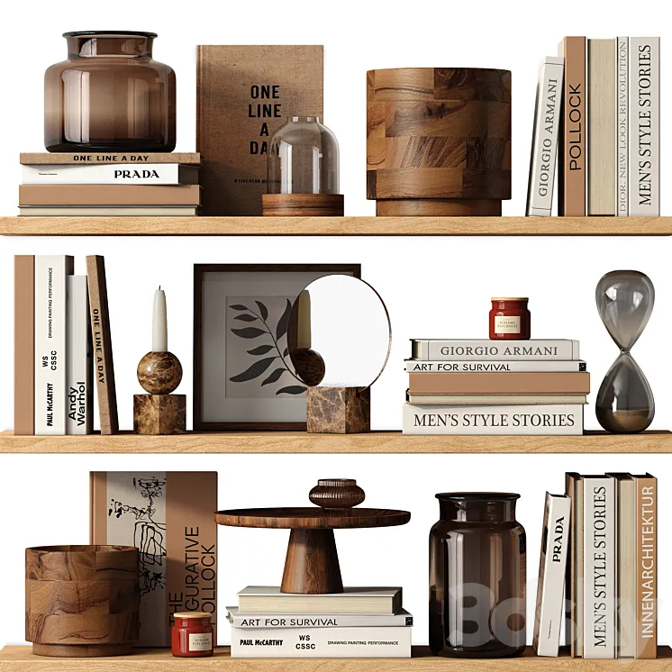 Decor set BROWN 3D Model Free