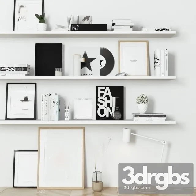 Decor Set BW 3D Model Free