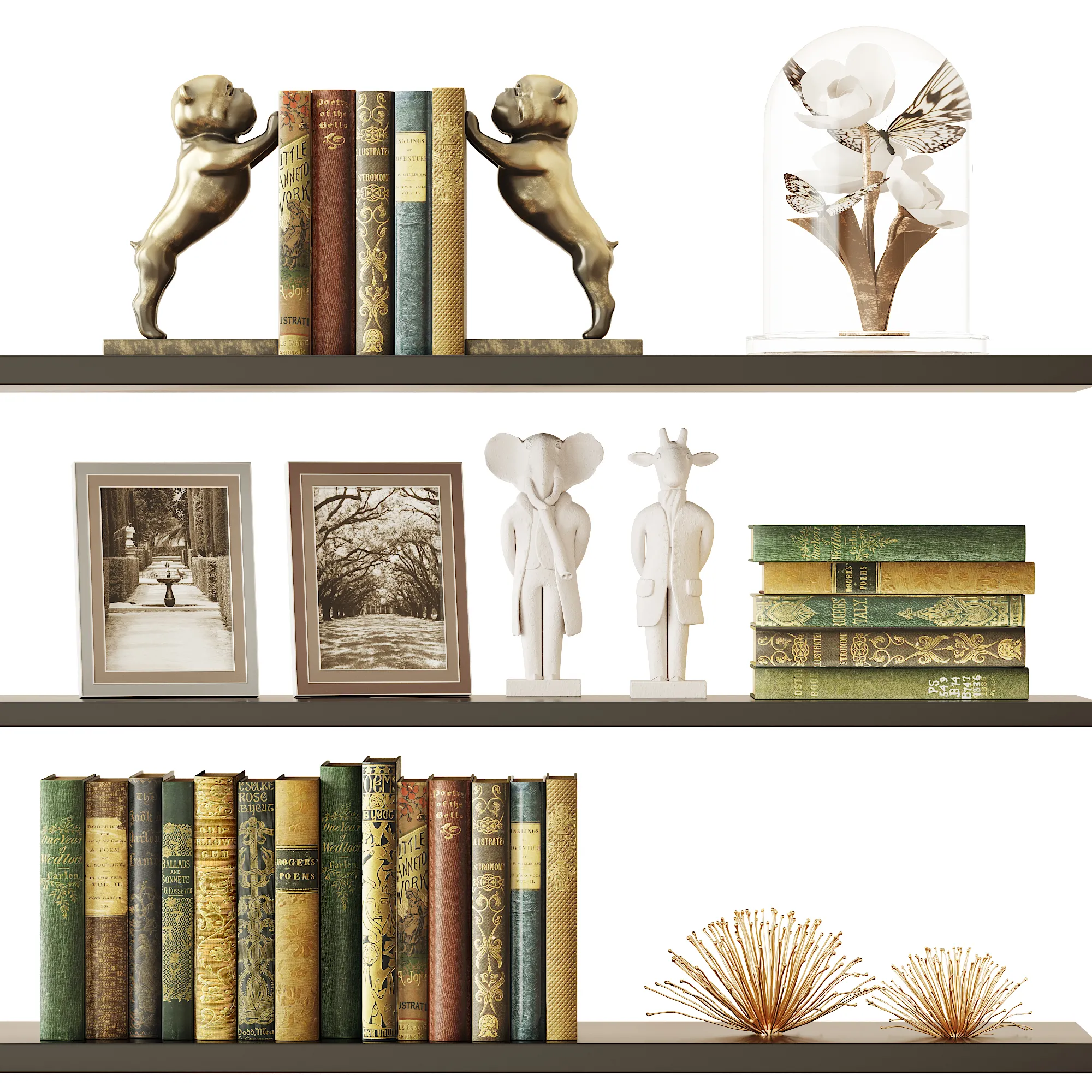 Decor set (figurines books) 3D Model