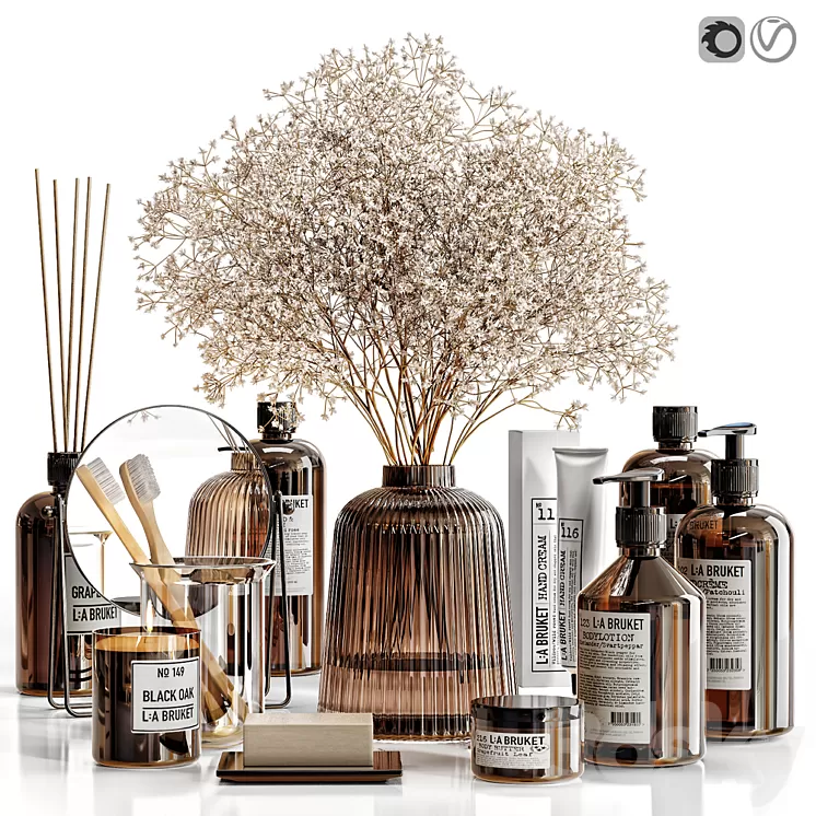 Decor set for bathroom 3D Model Free