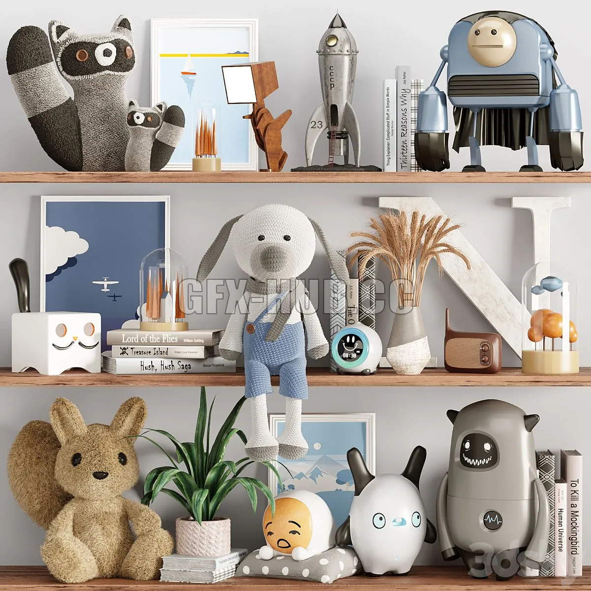 Decor set for boy 3D Model