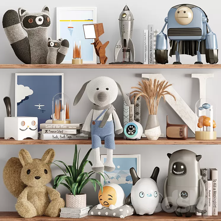 decor set for boy 3D Model Free