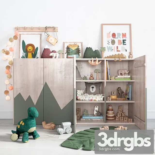 Decor Set For Children Rooms 3D Model Free