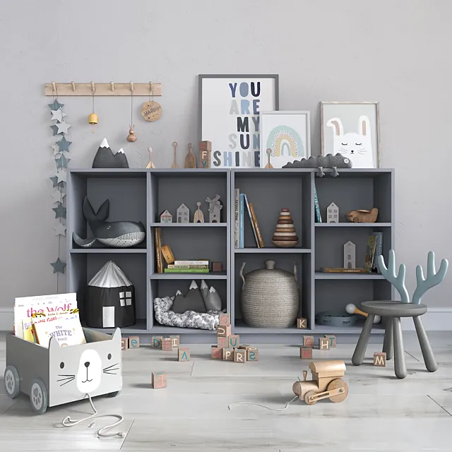 Decor set for children's rooms 3D Model