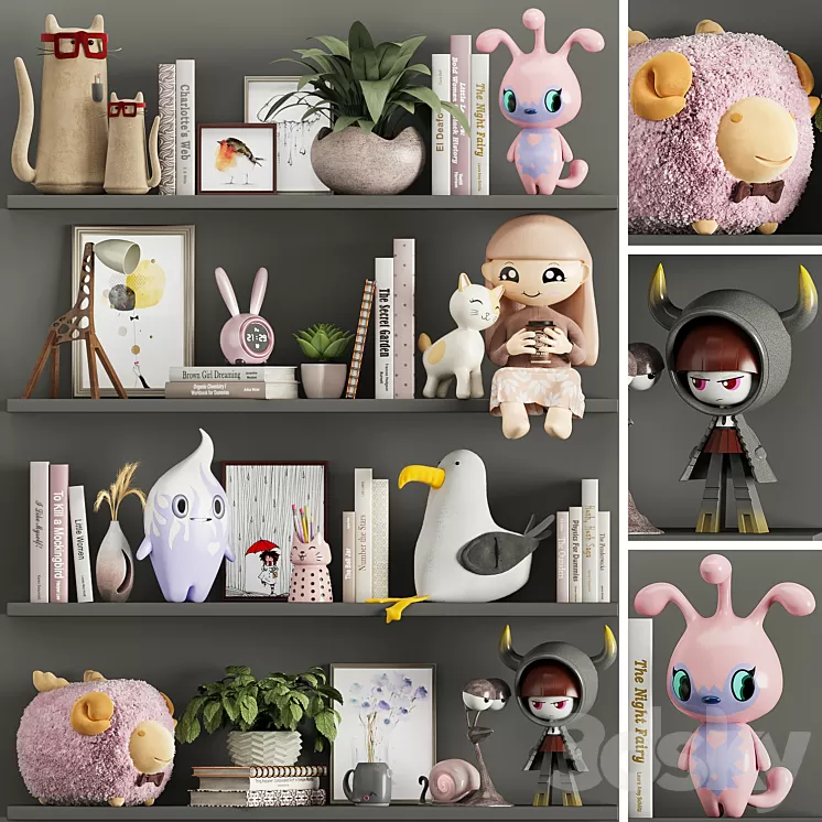 decor set for girls 3D Model