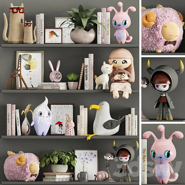 decor set for girls 3D Model