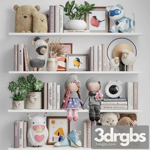 Decor Set for Girls 3D Model Free