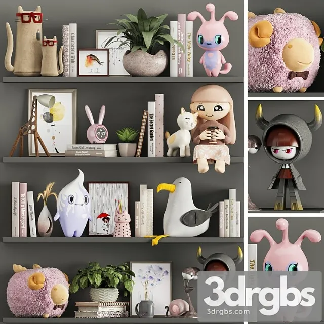 Decor Set For Girls 3D Model Free