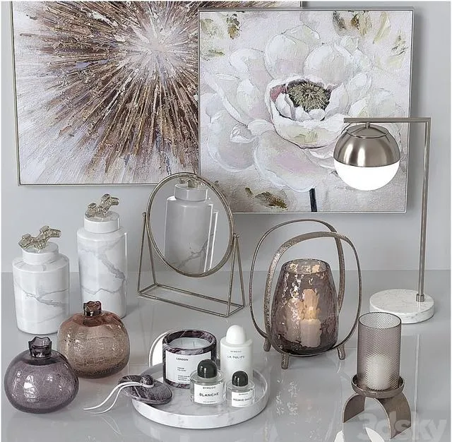 Decor set gold 3D Model