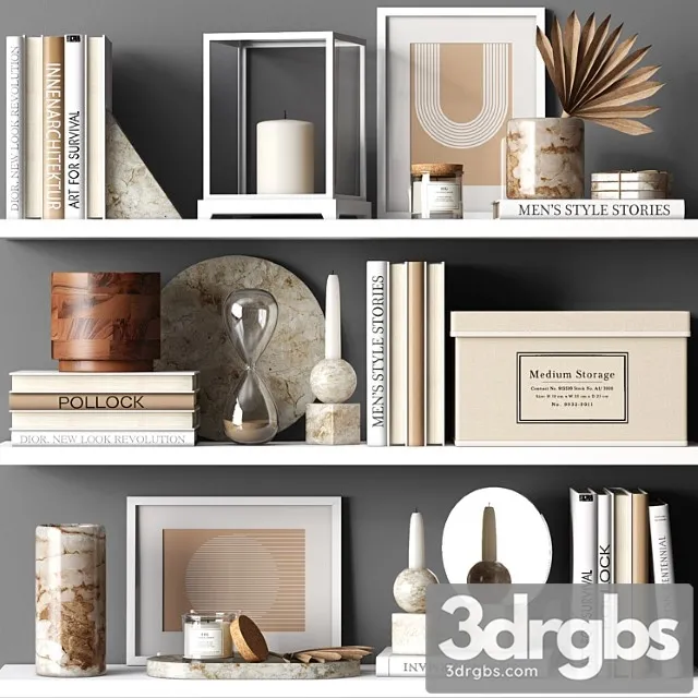 Decor Set Marble 3D Model Free