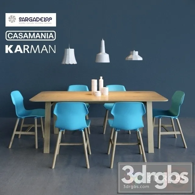 Decor Set Table and Chair 13 3D Model Free