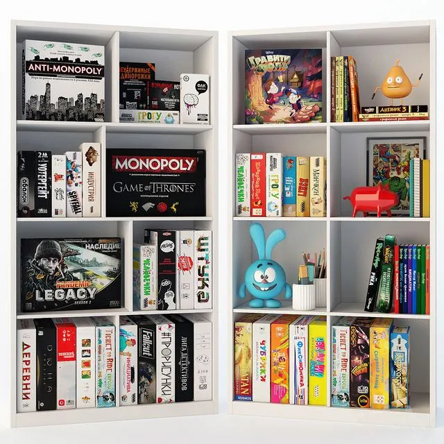 Decor set with board games 3D Model