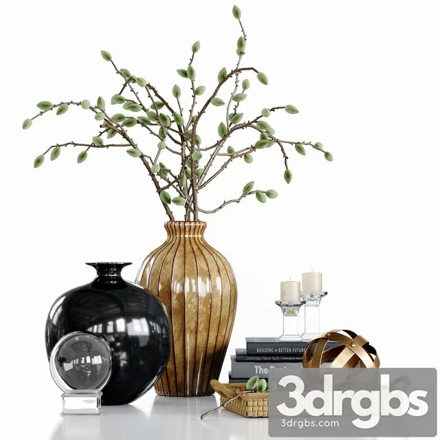 Decor Set With Green Almonds 3D Model Free